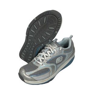 Skechers Shape Ups Women's 8.5 XF Accelerators Silver Blue White 12320 Toneing